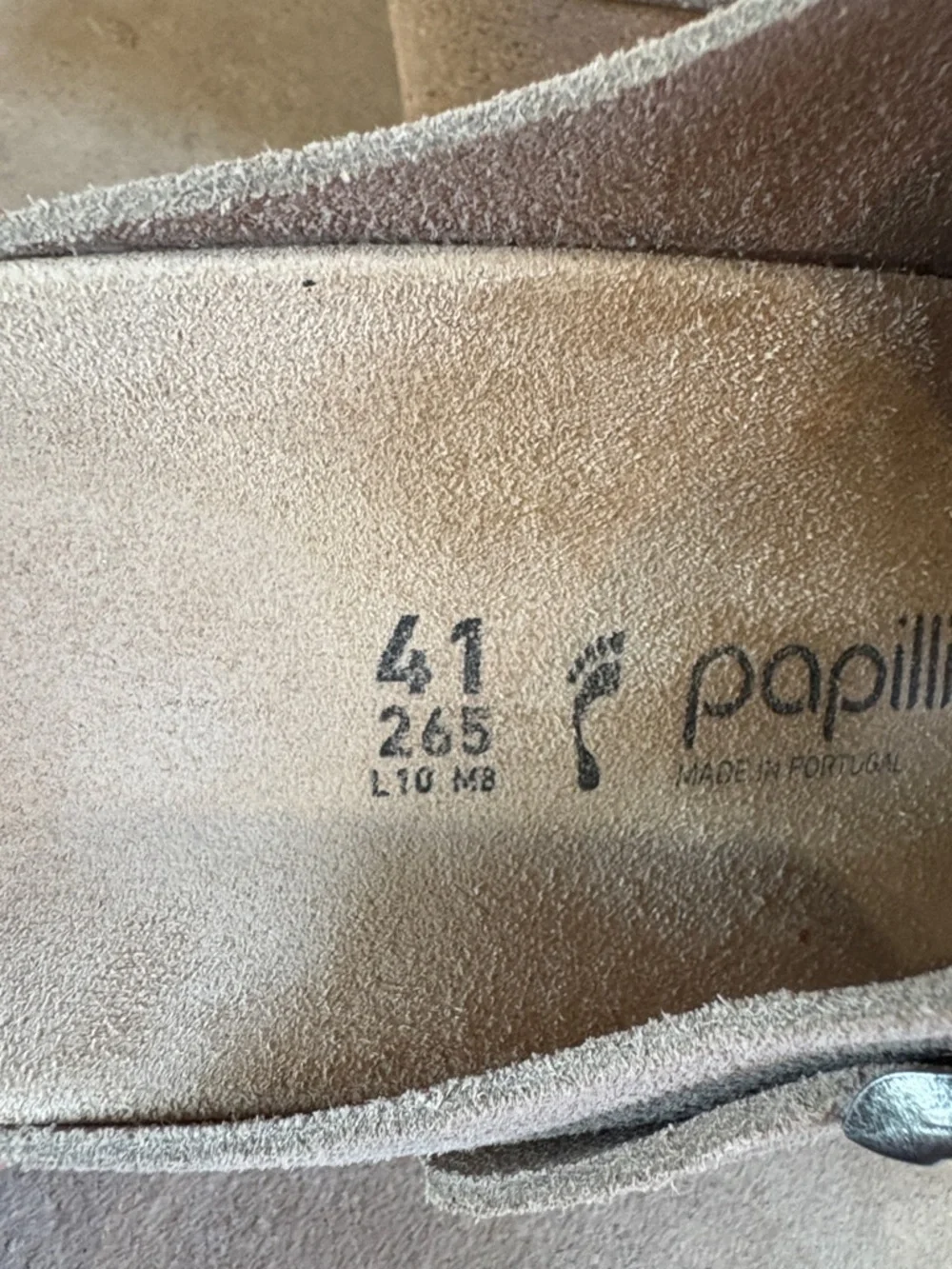 Papillio sz 41 taupe wedge slip on clogs/mules